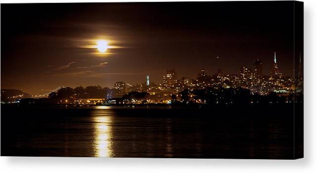 Landscape Canvas Print featuring the photograph Moon Glow by Steven Reed