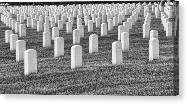 Military Cemetery Canvas Print featuring the photograph So Many by Cathy Kovarik