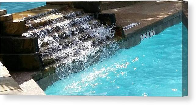 Swimming Pool Canvas Print featuring the photograph Swimmers Waterfall by Pamela Smale Williams