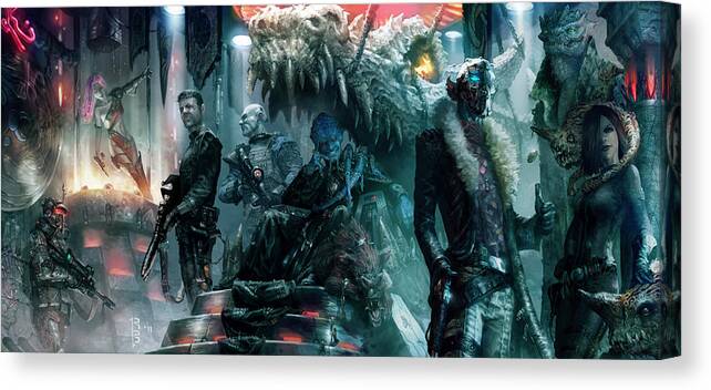 Ryan Barger Canvas Print featuring the digital art The Black Hole Gang by Ryan Barger