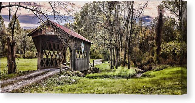 Covered Bridge Canvas Print featuring the photograph Unicoi Covered Bridge by Heather Applegate