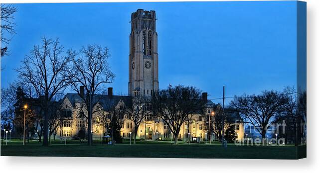 University Hall Canvas Print featuring the photograph University Hall at Night 5053 by Jack Schultz