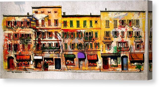 Drawing Canvas Print featuring the painting Via Garibaldi by William Renzulli