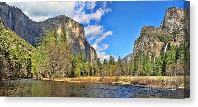 Yosemite National Park Canvas Print featuring the photograph Yosemite Panorama 2 by Jack Schultz