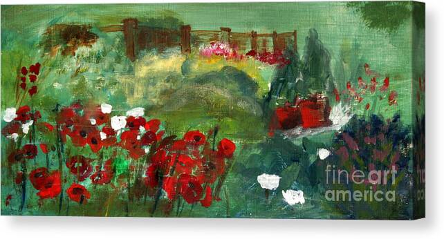 Paintings Canvas Print featuring the painting Garden View by Julie Lueders 