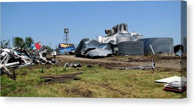 Reading Canvas Print featuring the photograph Reading Kansas Tornado Recovery by Keith Stokes