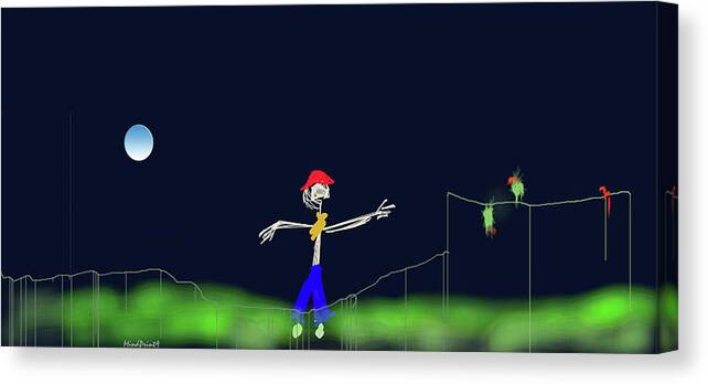 Scarecrow Canvas Print featuring the digital art Scarecrow by Asok Mukhopadhyay