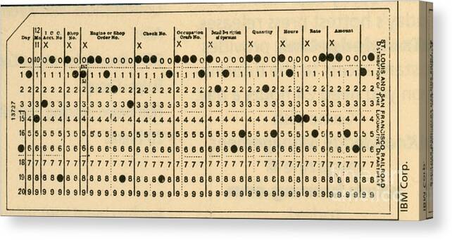 History Canvas Print featuring the photograph 45 Column Punch Cards by Science Source