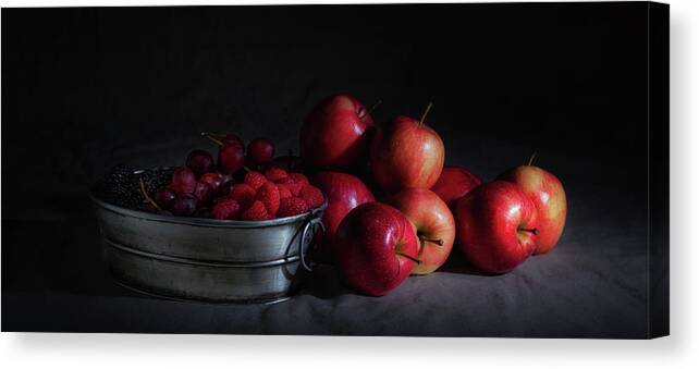 Abundance Canvas Print featuring the photograph Apples and Berries Panoramic by Tom Mc Nemar