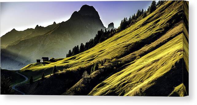 Landscape Canvas Print featuring the photograph Austrian Alpine by Jorg Peter