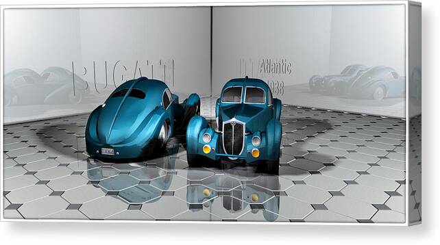 Bugatti Canvas Print featuring the digital art Bugatti Atlantic 1938 by Andrei SKY