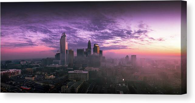 Charlotte Canvas Print featuring the photograph Dramatic Charlotte Sunrise by Serge Skiba