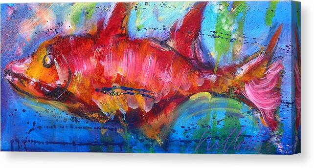 Fish Canvas Print featuring the painting Fish 4 by Les Leffingwell
