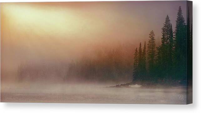 Digital Art Canvas Print featuring the photograph Fog on the Lake by Debra Boucher