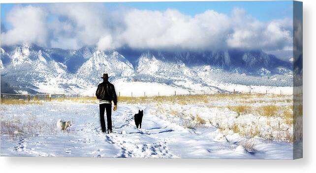 Americana Canvas Print featuring the photograph Friends on a Walk by Marilyn Hunt