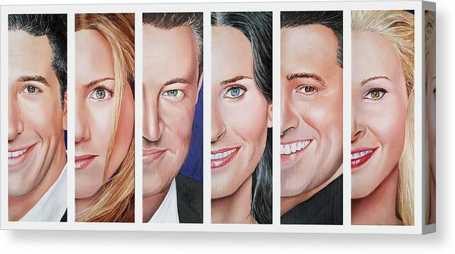 Friends Tv Show Canvas Print featuring the painting Friends Set One by Vic Ritchey