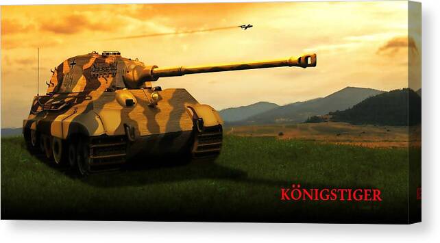 Ww2 Canvas Print featuring the digital art German Tiger 2 Panzer by John Wills