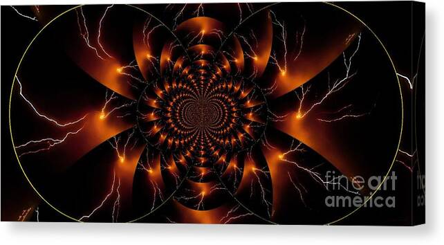 Abstract Canvas Print featuring the photograph Golden Lightning Illusion by Jesse Post
