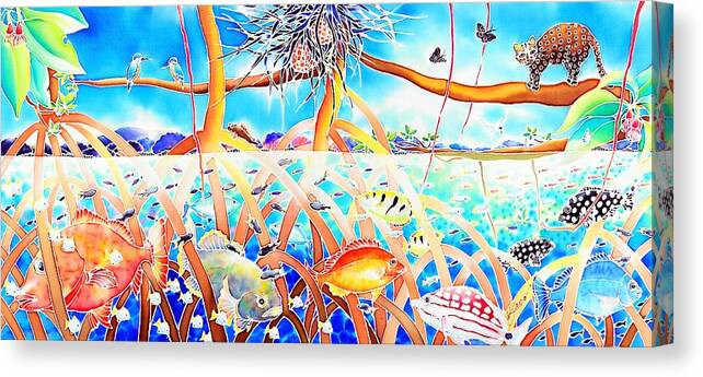 Okinawa Canvas Print featuring the painting Hide and seek by Hisayo OHTA