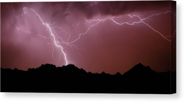 Lighting Canvas Print featuring the photograph More Drama by Elaine Malott