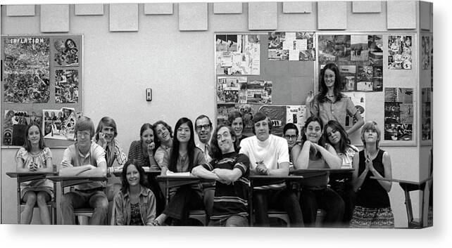  Canvas Print featuring the photograph Mr Clay's AP English Class - Cropped by Jeremy Butler