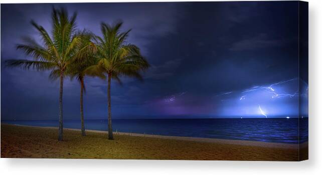 Ocean Canvas Print featuring the photograph Ocean Thunderstorm by Mark Andrew Thomas