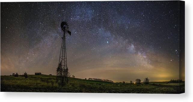 Windmill Canvas Print featuring the photograph On The Farm by Aaron J Groen