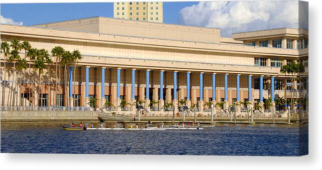 Rowing In Tampa Canvas Print featuring the photograph Rowing in Tampa by David Lee Thompson