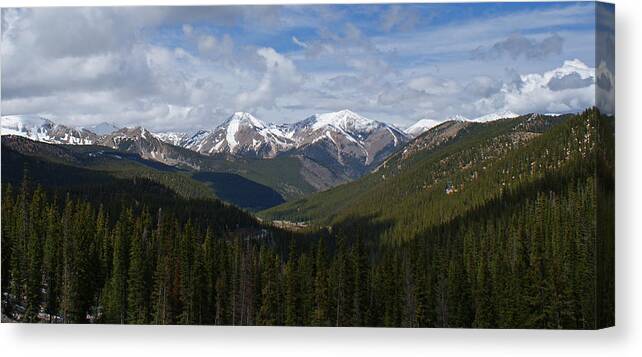 Colorado Canvas Print featuring the photograph Sawatch Range Colorado Panoramic by Ernest Echols