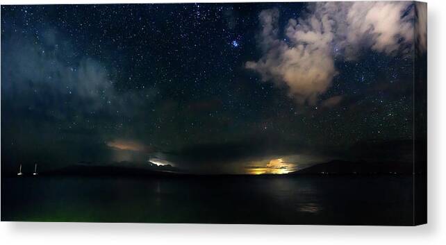 Maui Canvas Print featuring the photograph Stormy Night Sky by Christopher Johnson
