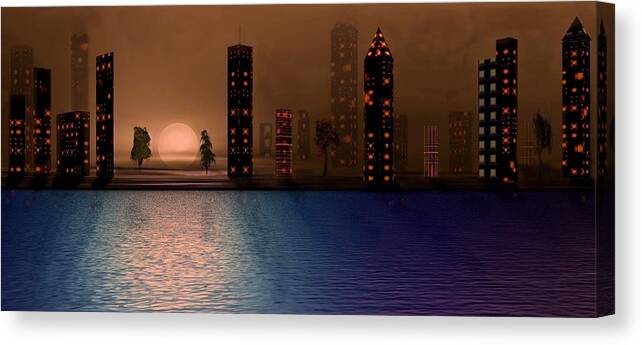 Summer Canvas Print featuring the digital art Summer in the City by David Dehner