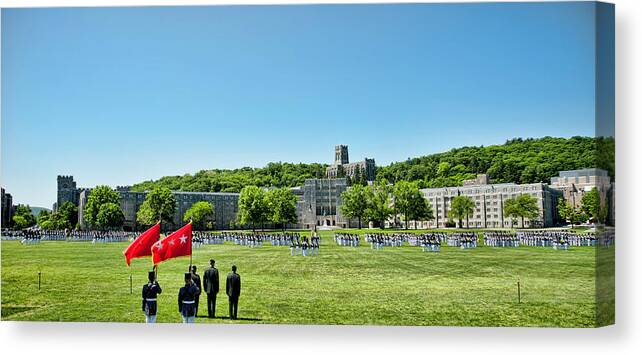 West Point Canvas Print featuring the photograph Superintendent's Review Wide Angle by Dan McManus