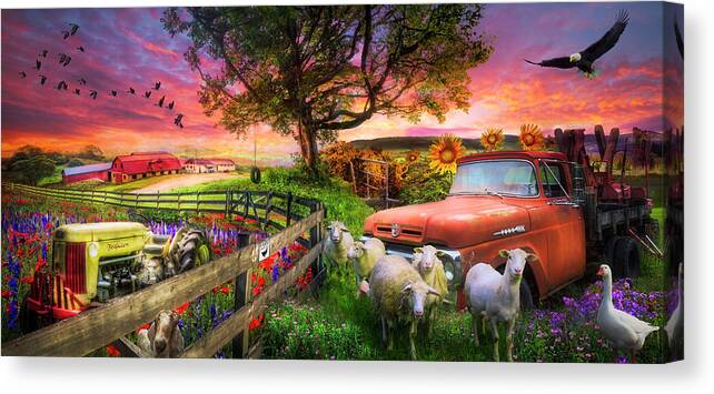 Appalachia Canvas Print featuring the photograph The Appalachian Farm Life in Beautiful Morning Light by Debra and Dave Vanderlaan