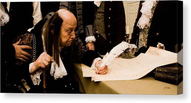 Benjamin Franklin Canvas Print featuring the photograph The Old Man Wept by Helen Thomas Robson