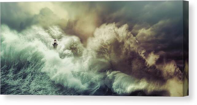 Storm Canvas Print featuring the digital art The perfect Storm by Lilia S