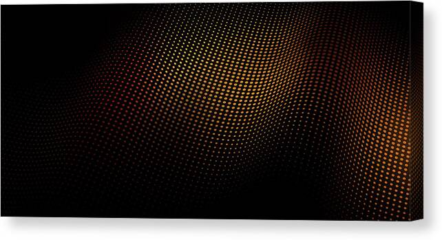 Shadow Canvas Print featuring the digital art A Wave Pattern Of Dots Over Shadow by Ralf Hiemisch