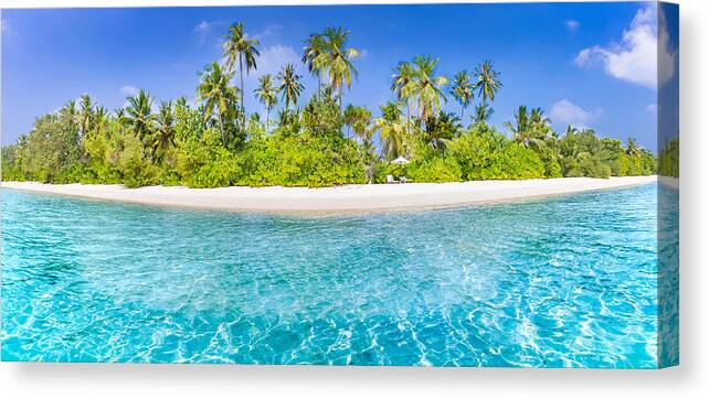 Landscape Canvas Print featuring the photograph Beautiful Beach. Summer Holiday by Levente Bodo