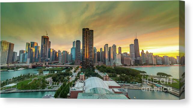 Chicago Canvas Print featuring the photograph Chicago Skyline by Paul Hennell