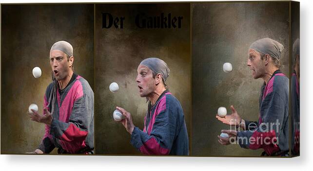 Gaukler Canvas Print featuring the mixed media Der Gaukler by Eva Lechner