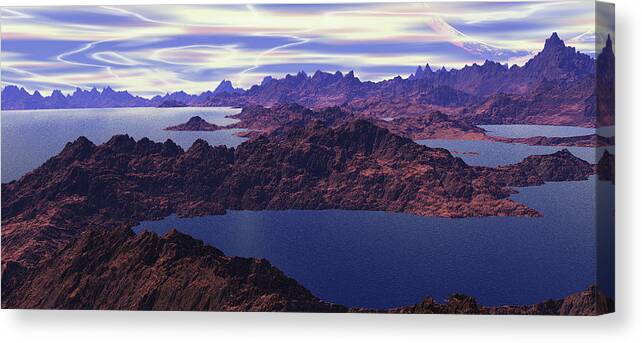 Planet Canvas Print featuring the digital art Exoplanet #1 by Bernie Sirelson