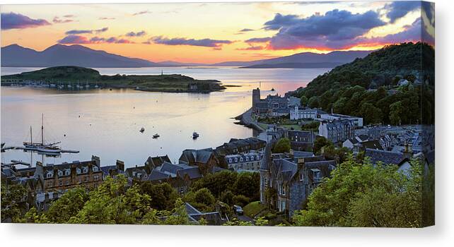 Oban Canvas Print featuring the photograph Good Night Oban - Scotland - Sunset by Jason Politte