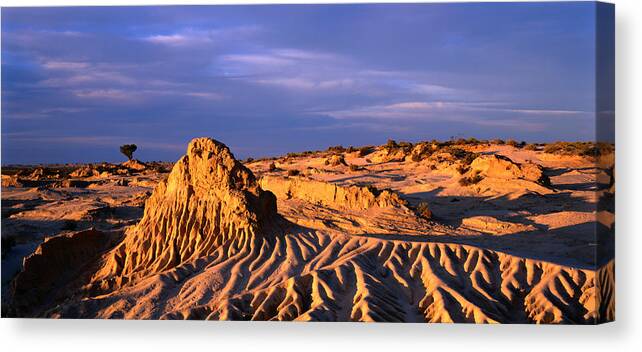 Scenics Canvas Print featuring the photograph Great Walls Of China At Dusk, Mungo by Oliver Strewe