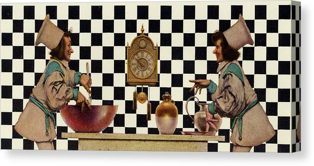Hearts Canvas Print featuring the painting Knave of Hearts - Cooking a new recipe by Maxfield Parrish