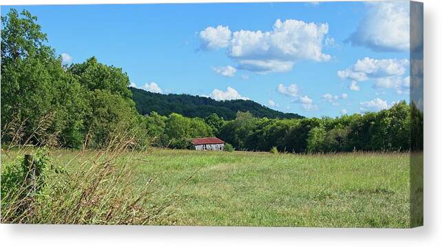 Landscape Canvas Print featuring the photograph Old Barn 2 by John Benedict
