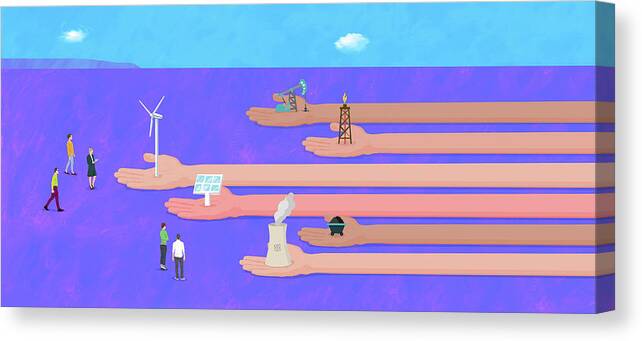 Adult Canvas Print featuring the photograph Renewable Energy Ahead In Choices by Ikon Images