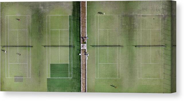 Tennis Canvas Print featuring the photograph Tennis Court by Gianni Basaglia