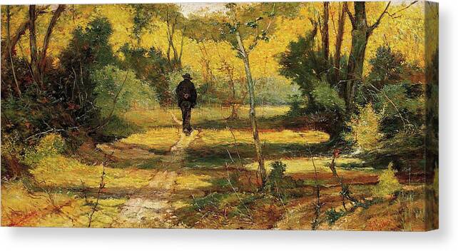 Giovanni Canvas Print featuring the painting The Man in the Woods by Giovanni Fattori