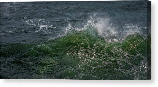 Coast Morning Canvas Print featuring the photograph Wave Dance 093019 by Bill Posner