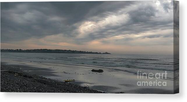 Sunset Canvas Print featuring the photograph York Beach, Maine #1 by Marcia Lee Jones