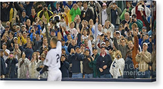People Canvas Print featuring the photograph Lou Gehrig and Derek Jeter by Icon Sports Wire